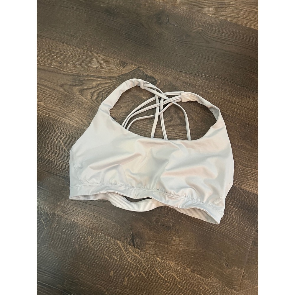 Victoria Sport Light Gray Strappy Back‎ Sports Bra Medium Yoga Gym Activewear
